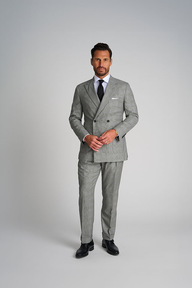 Mens Oxxford                                                                                                                                                                                                                                              , B&W Glen Plaid Suit