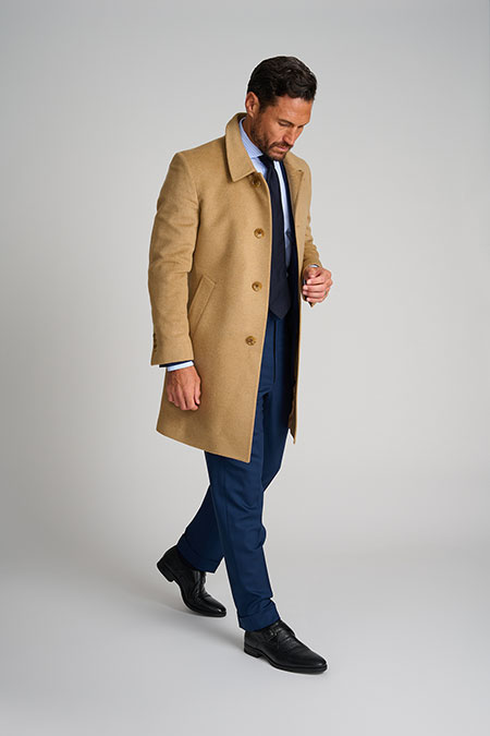 Mens Oxxford                                                                                                                                                                                                                                              , Tan Wool Bar Coat