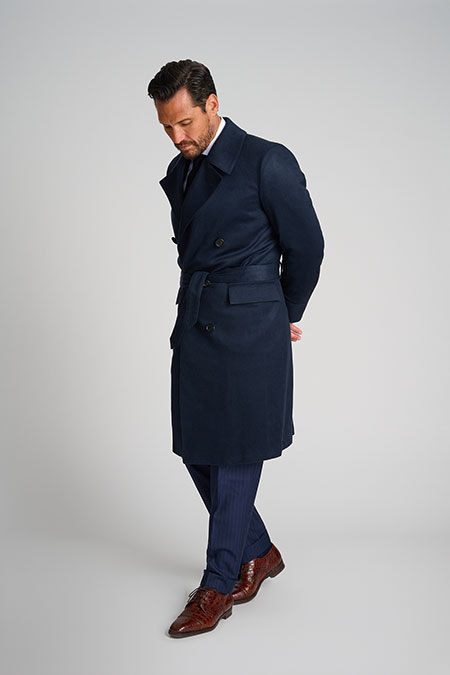 Mens Oxxford                                                                                                                                                                                                                                              , Navy Cashmere Oxxford Topcoat