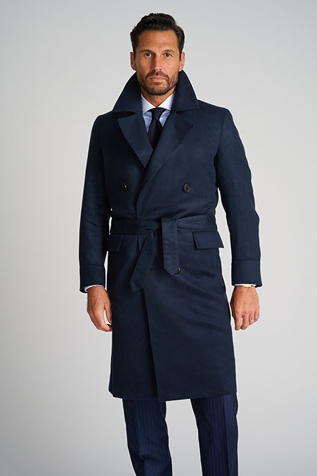 Mens Oxxford                                                                                                                                                                                                                                              , Navy Cashmere Oxxford Topcoat