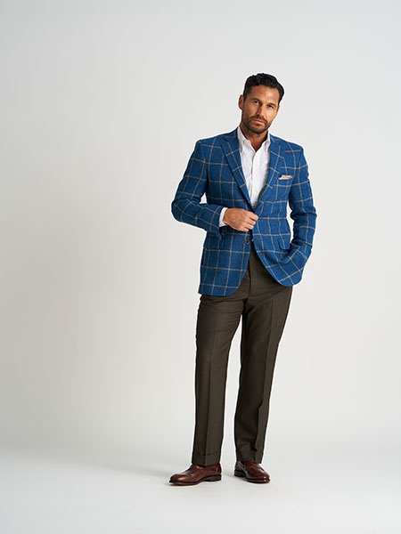 Men's Classics                                                                                                                                                                                                                                            , H&S Sherry Tweed Windowpane Sportcoat