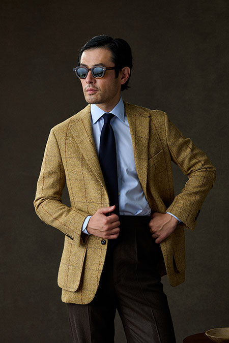 Harris Tweed Windowpane Jacket - Holland & Sherry