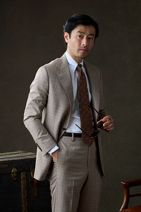 Tan & Orange Check Suit