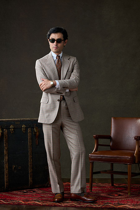 Tan & Orange Check Suit