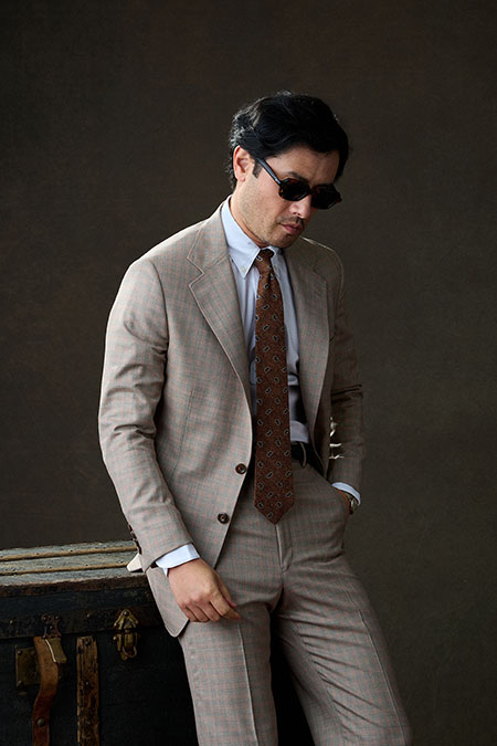 Tan & Orange Check Suit