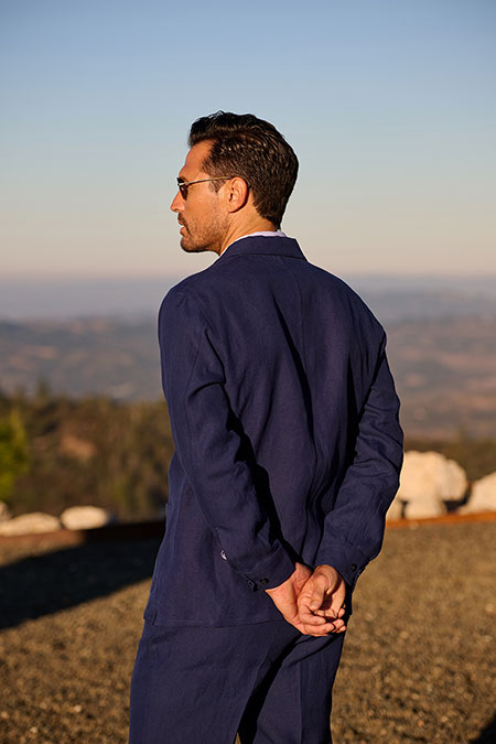 Navy Linen Overshirt Suit