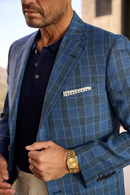 Blue Glen Plaid Linen Sport Coat