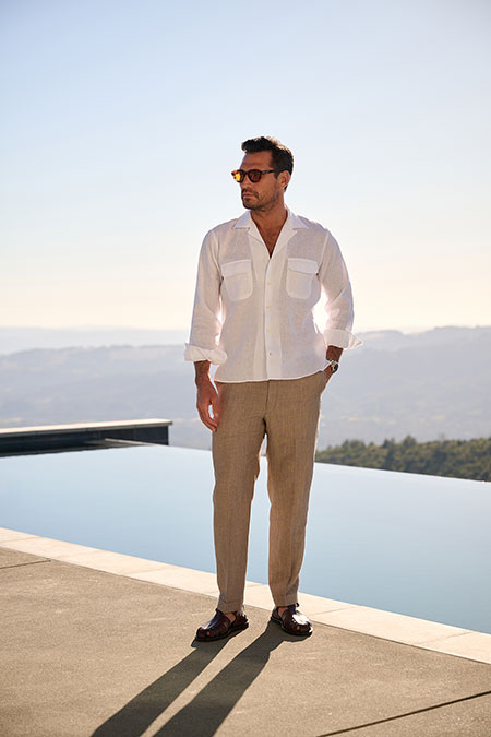 White Linen Camp Shirt