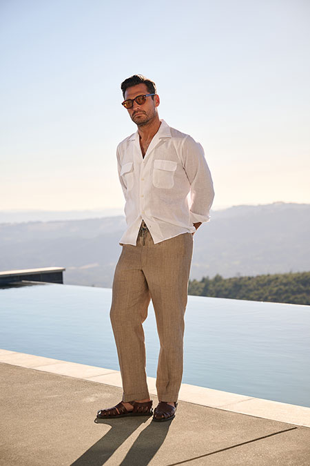 White Linen Camp Shirt