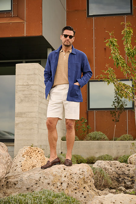 Navy Linen Overshirt