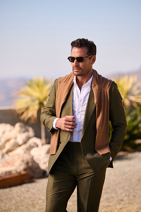 Olive Double Breasted Suit