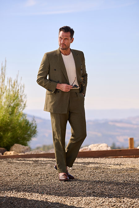 Olive Linen Suit