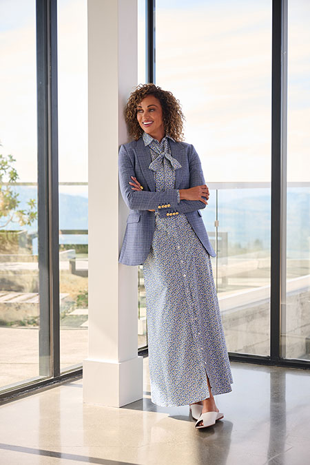 Blue Print Shirt Dress