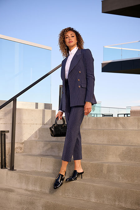 Navy Stripe Seersucker Suit