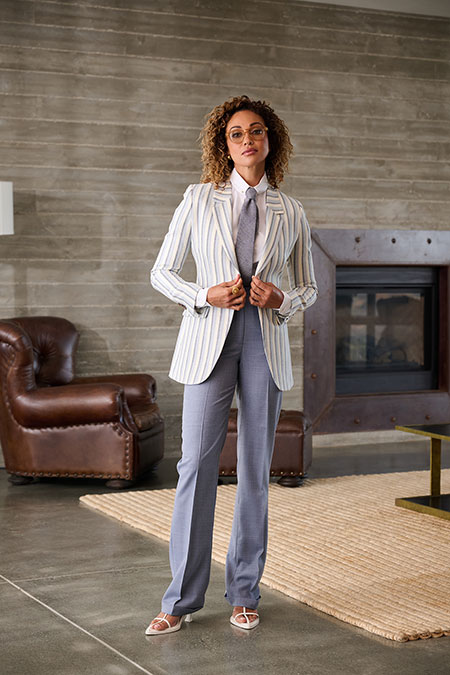 White & Blue Stripe Jacket