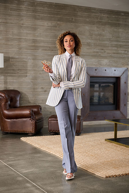 White & Blue Stripe Jacket