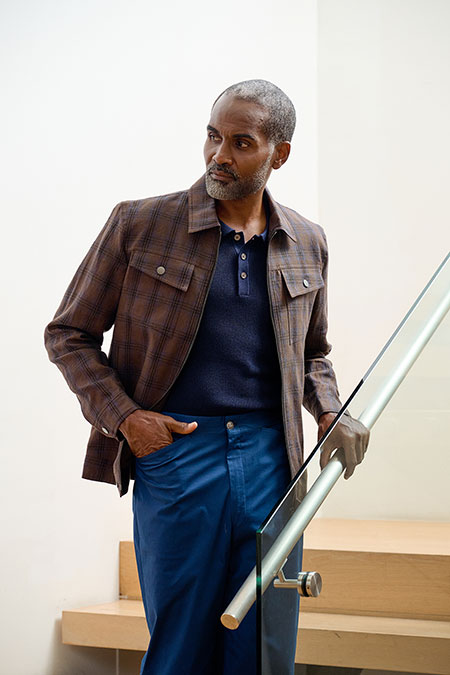 Men's Elevated Casual Collection 2025                                                                                                                                                                                                                     , Brown Plaid Linen Trucker