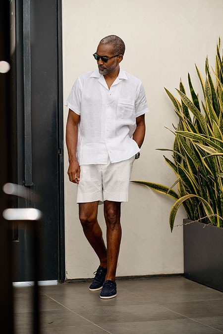 White Seersucker Shorts