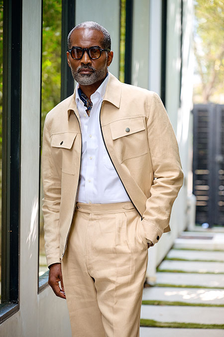 Tan Linen Trucker Jacket