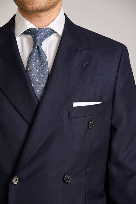 Men's Custom Capsule                                                                                                                                                                                                                                      , Double Breasted Navy 100% Super 120s Wool Suit