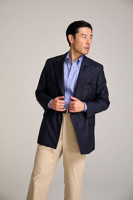Double Breasted Navy Suit Jacket