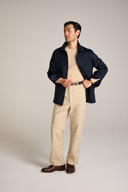 Navy Cashmere Overshirt