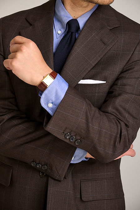 Men's Custom Capsule                                                                                                                                                                                                                                      , H&S Bespoke 31 Brown Glen Plaid Suit