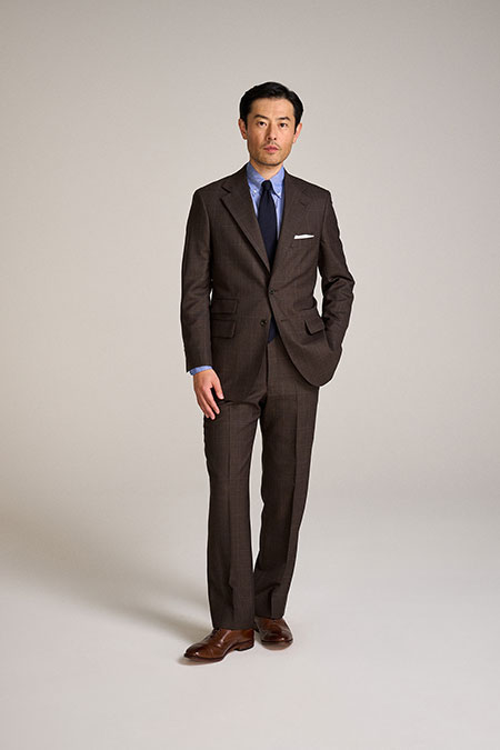 H&S Bespoke 31 Brown Glen Plaid Suit