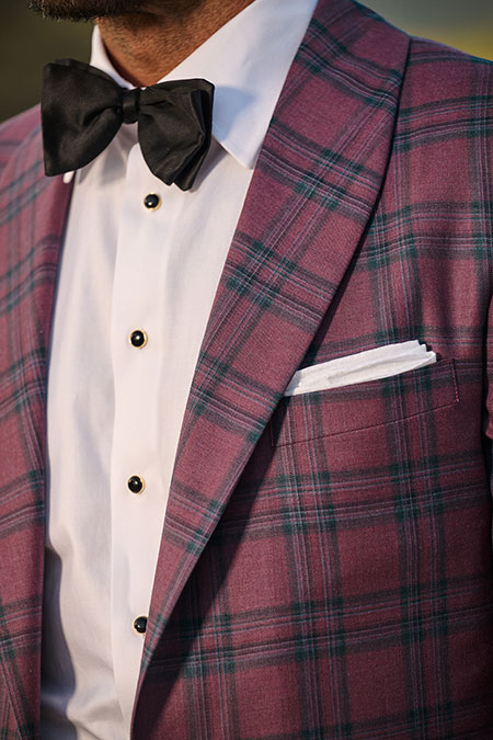 Burgundy Tartan Dinner Jacket