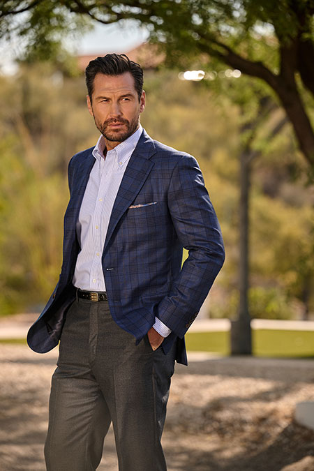 Navy Glen Plaid Sportscoat