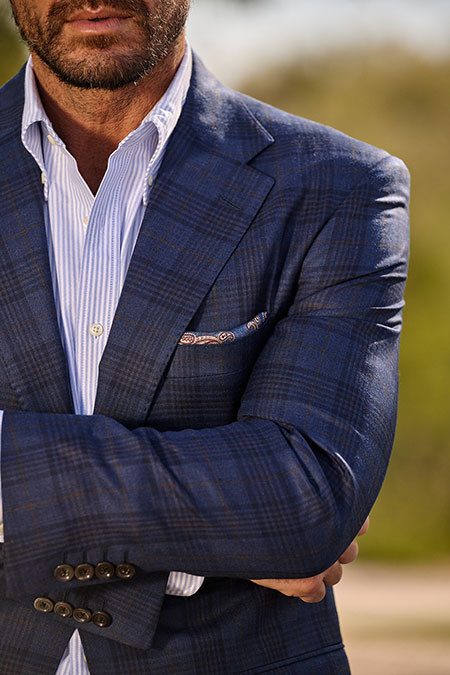 Navy Glen Plaid Sportscoat