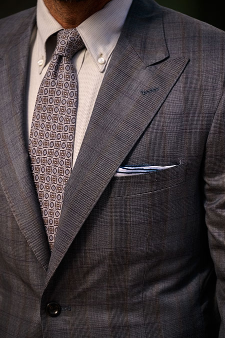Slate Blue Split Matte Check Jacket