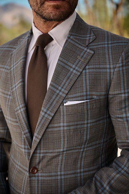 Tan & Blue Plaid Sportscoat