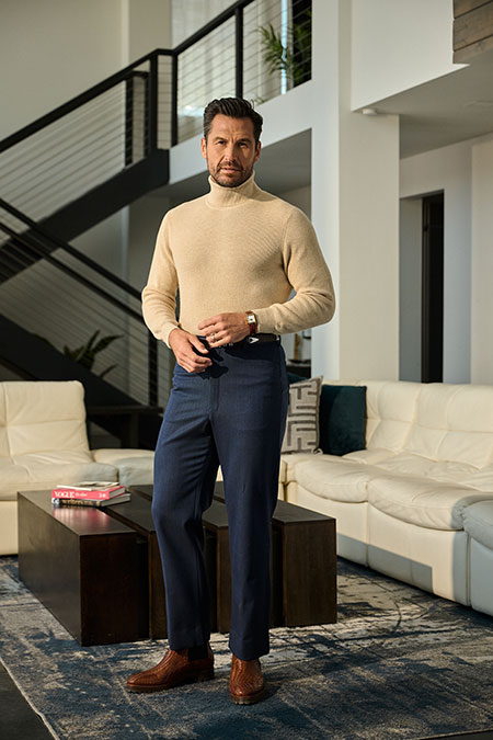 Men's FW26 Lookbook                                                                                                                                                                                                                                       , Camel Ribbed Turtleneck