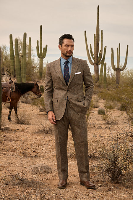 Men's FW26 Lookbook                                                                                                                                                                                                                                       , Brown Donegal Suit