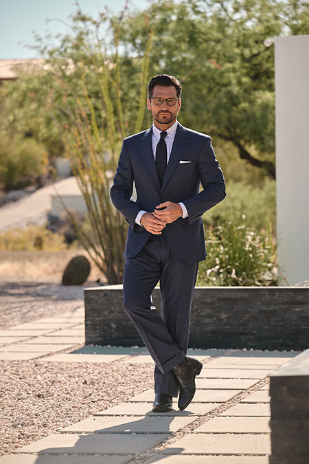 Men's FW26 Lookbook                                                                                                                                                                                                                                       , Dark Navy Stripe Suit