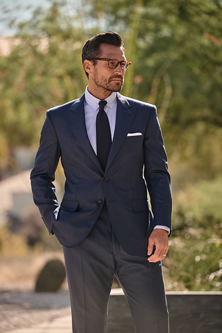 Dark Navy Stripe Suit