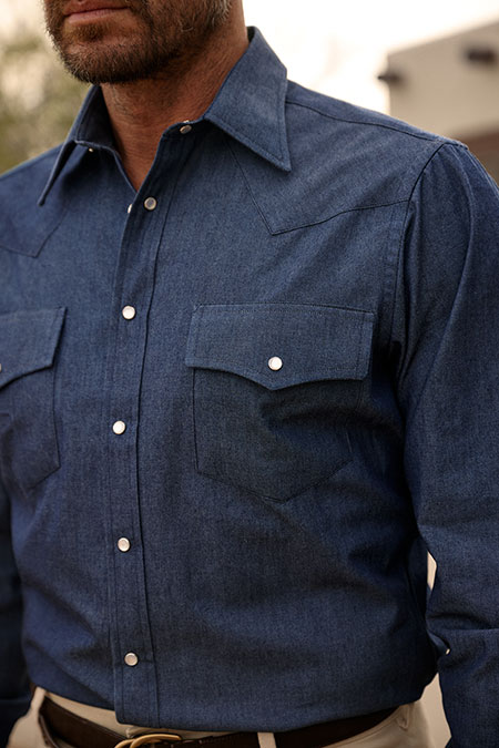 Navy Denim Western Shirt