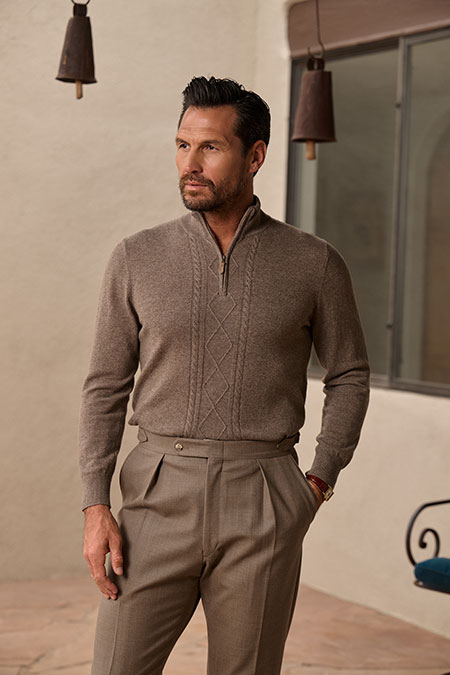 Fisherman Cable 1/4 Zip Knit