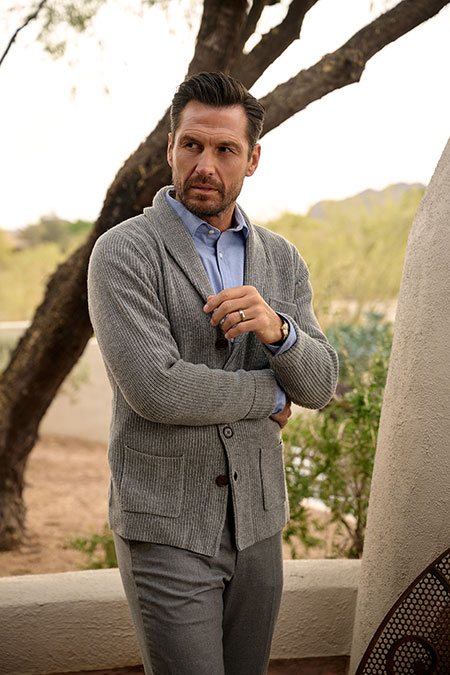 Gray Ribbed Cardigan