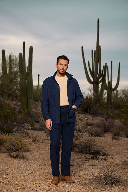 Men's FW26 Lookbook                                                                                                                                                                                                                                       , Navy Moleskin Separates Suit