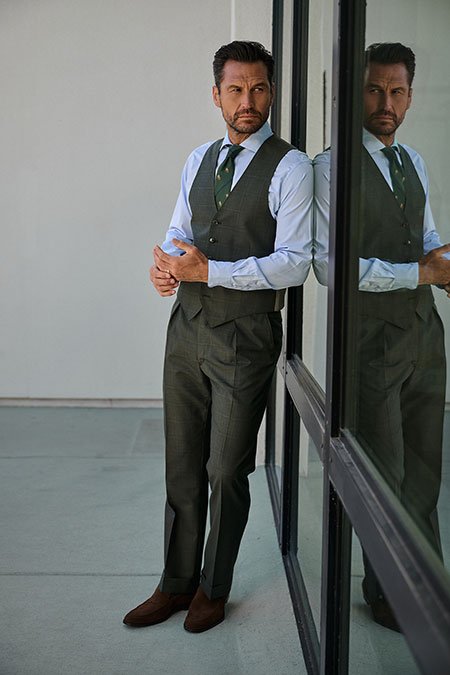 Olive Glen Plaid Vest