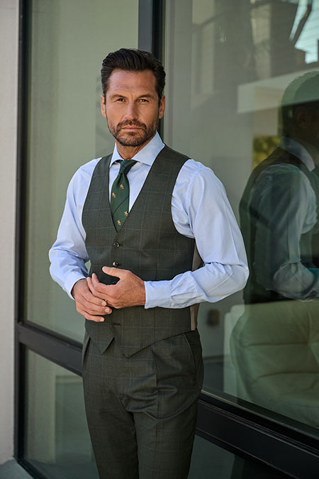 Olive Glen Plaid Vest