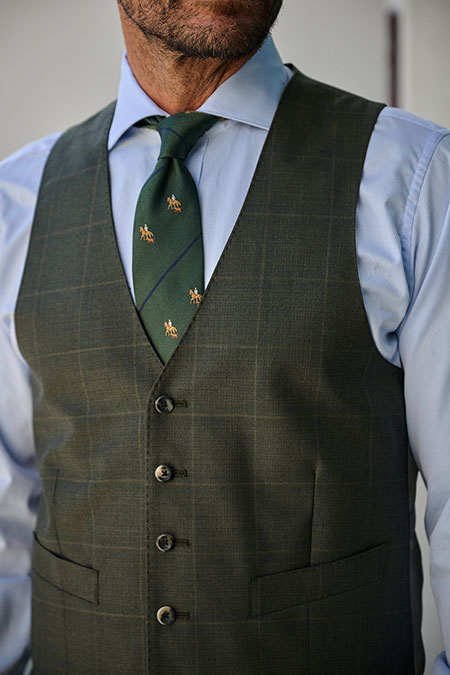 Olive Glen Plaid Vest