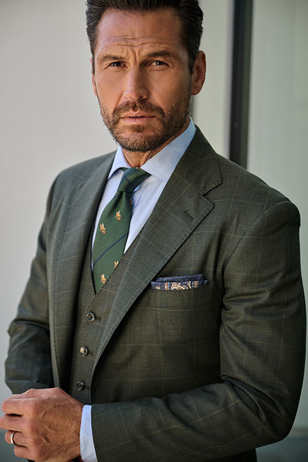 Olive Glen Plaid Suit