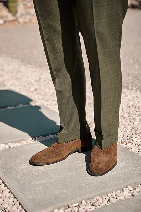 Olive Glen Plaid Trouser with Zelli Footwear