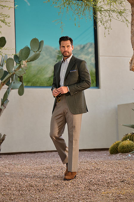 Light Tan Plain Trousers