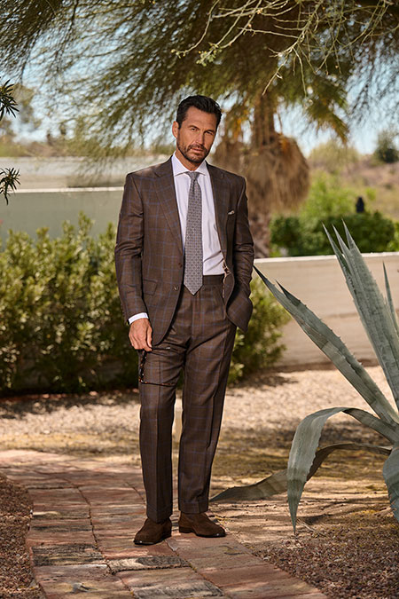 Brown Windowpane Suit