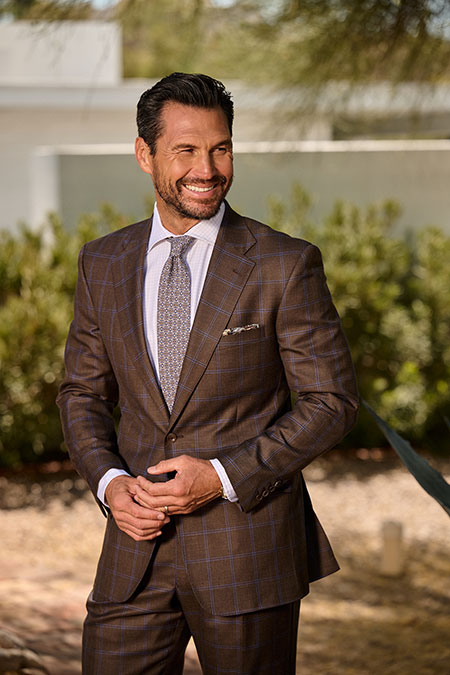 Brown Windowpane Suit