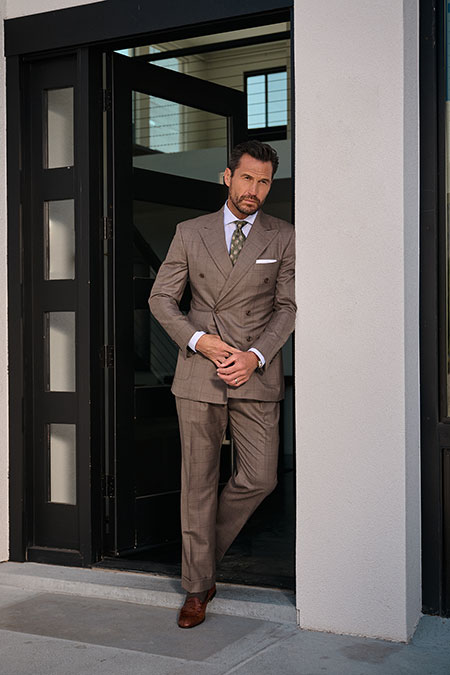 Tan Windowpane Suit